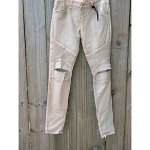Street Denim Jeans Women's Size 7/8  Distressed Stretch‎ Tan (29x30)